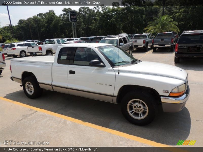Bright White / Mist Gray 2000 Dodge Dakota SLT Extended Cab
