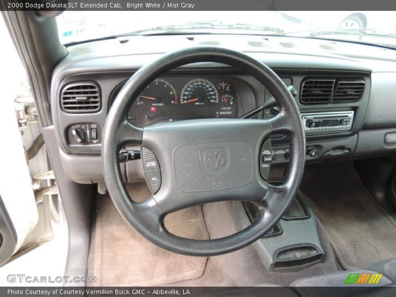 Bright White / Mist Gray 2000 Dodge Dakota SLT Extended Cab