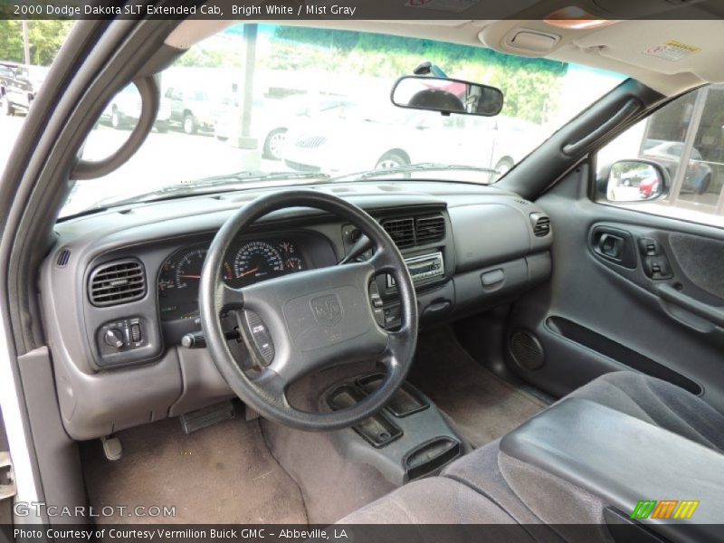 Bright White / Mist Gray 2000 Dodge Dakota SLT Extended Cab