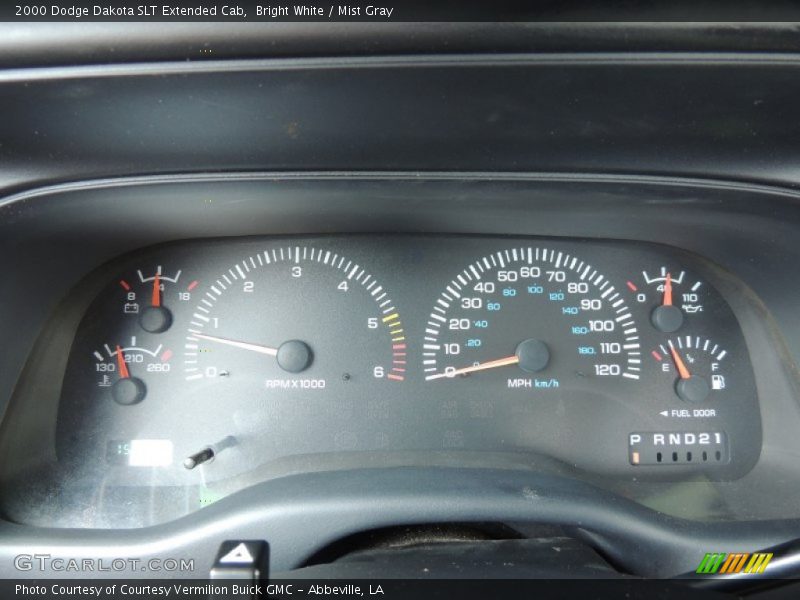 Bright White / Mist Gray 2000 Dodge Dakota SLT Extended Cab