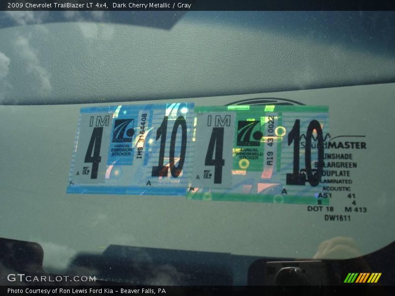 Dark Cherry Metallic / Gray 2009 Chevrolet TrailBlazer LT 4x4