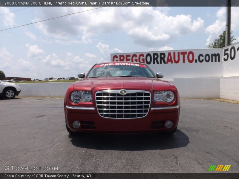 Inferno Red Crystal Pearl / Dark Khaki/Light Graystone 2008 Chrysler 300 C HEMI
