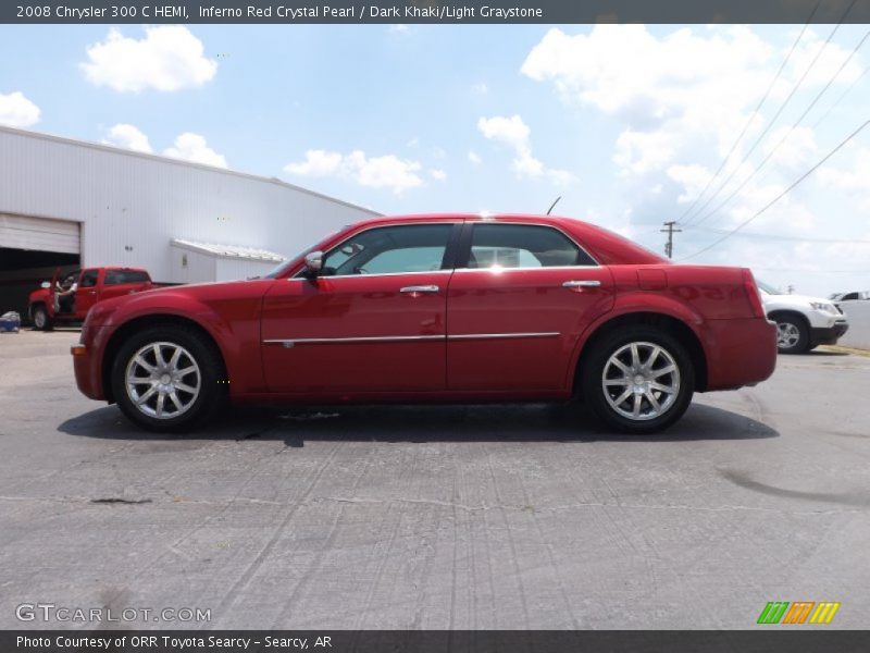 Inferno Red Crystal Pearl / Dark Khaki/Light Graystone 2008 Chrysler 300 C HEMI