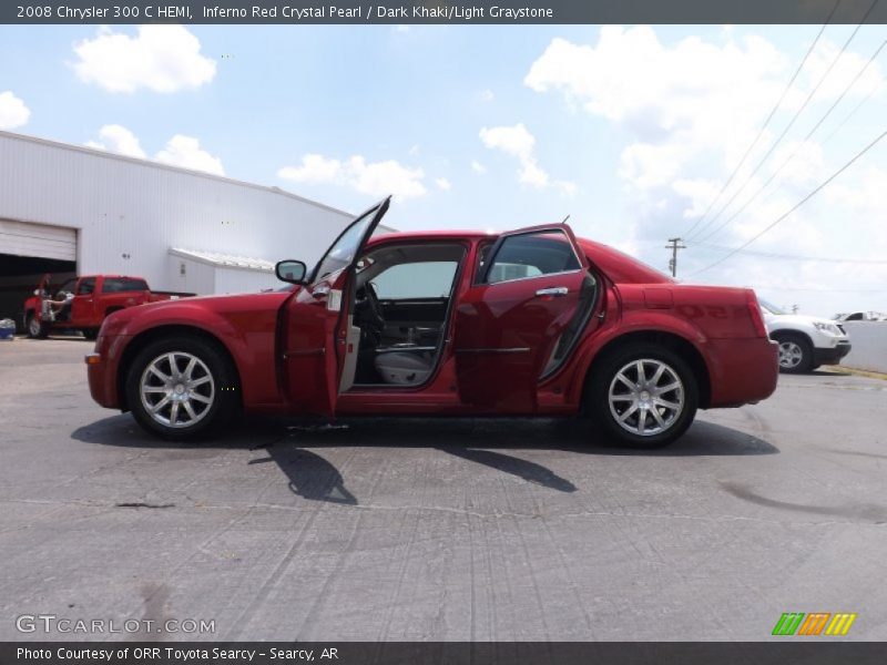 Inferno Red Crystal Pearl / Dark Khaki/Light Graystone 2008 Chrysler 300 C HEMI