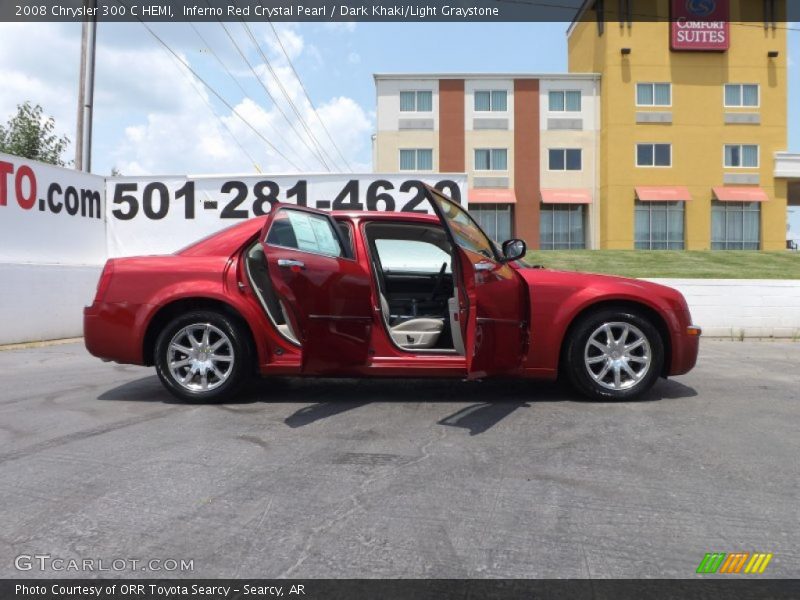 Inferno Red Crystal Pearl / Dark Khaki/Light Graystone 2008 Chrysler 300 C HEMI