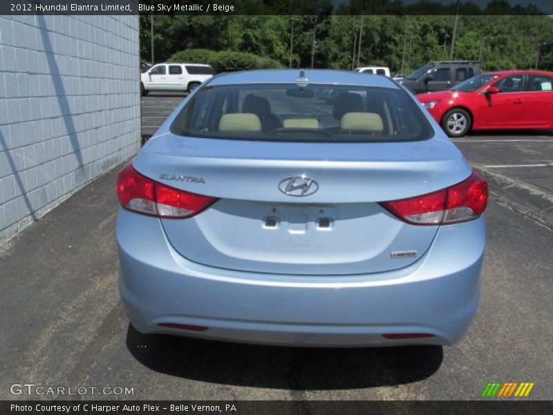 Blue Sky Metallic / Beige 2012 Hyundai Elantra Limited