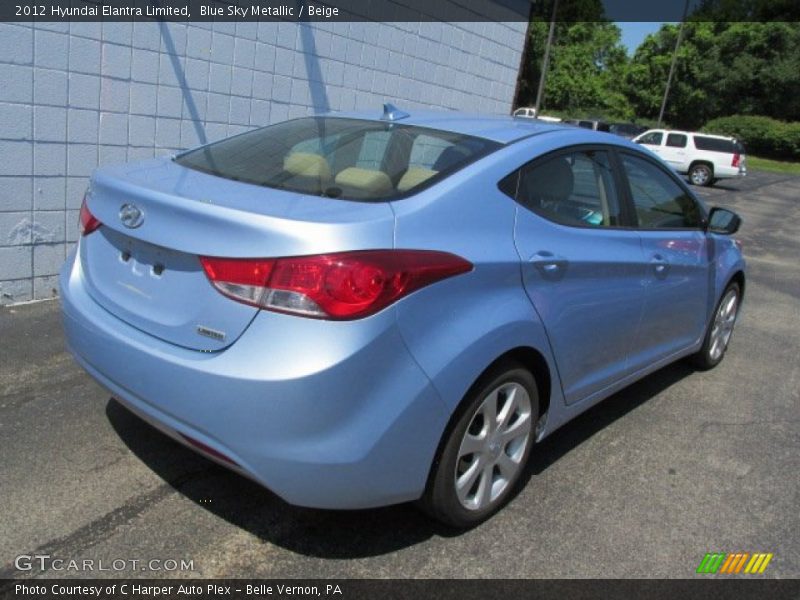 Blue Sky Metallic / Beige 2012 Hyundai Elantra Limited