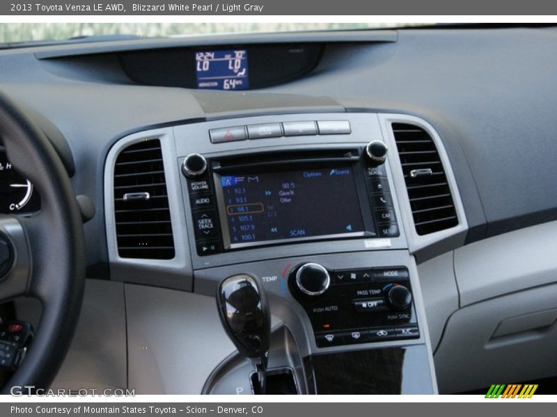 Blizzard White Pearl / Light Gray 2013 Toyota Venza LE AWD