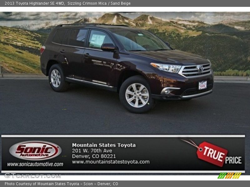 Sizzling Crimson Mica / Sand Beige 2013 Toyota Highlander SE 4WD