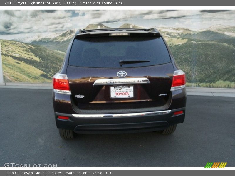 Sizzling Crimson Mica / Sand Beige 2013 Toyota Highlander SE 4WD