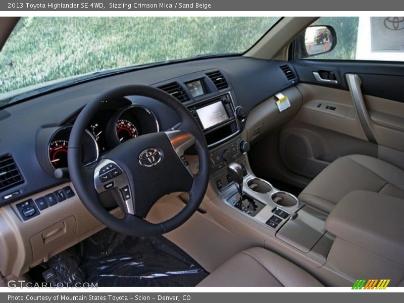 Sizzling Crimson Mica / Sand Beige 2013 Toyota Highlander SE 4WD
