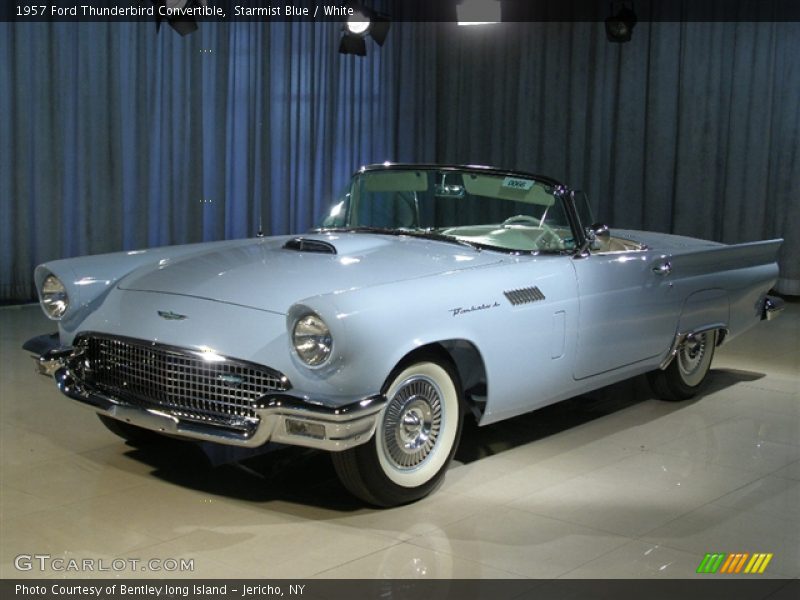 1957 Ford Thunderbird Power Blue / White, Front Left  - 1957 Ford Thunderbird Convertible