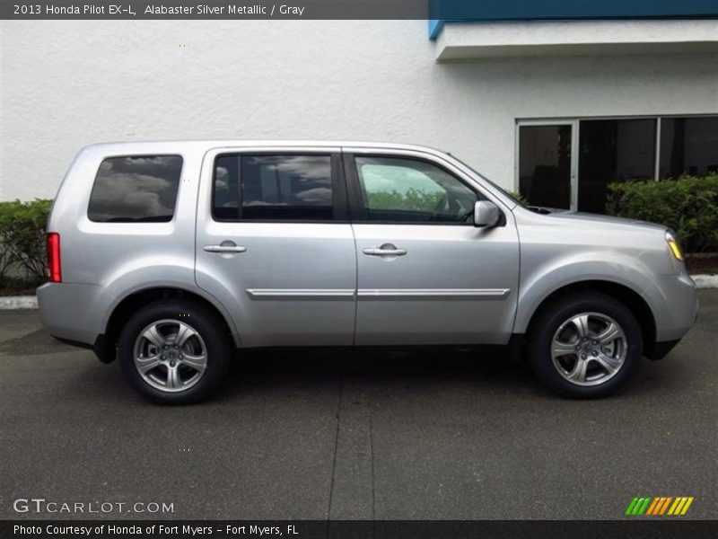 Alabaster Silver Metallic / Gray 2013 Honda Pilot EX-L