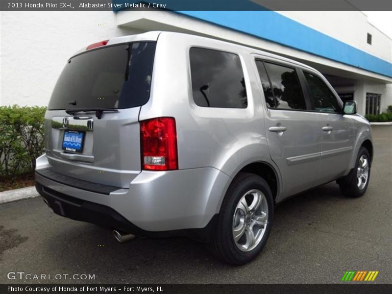 Alabaster Silver Metallic / Gray 2013 Honda Pilot EX-L