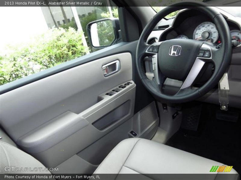 Alabaster Silver Metallic / Gray 2013 Honda Pilot EX-L