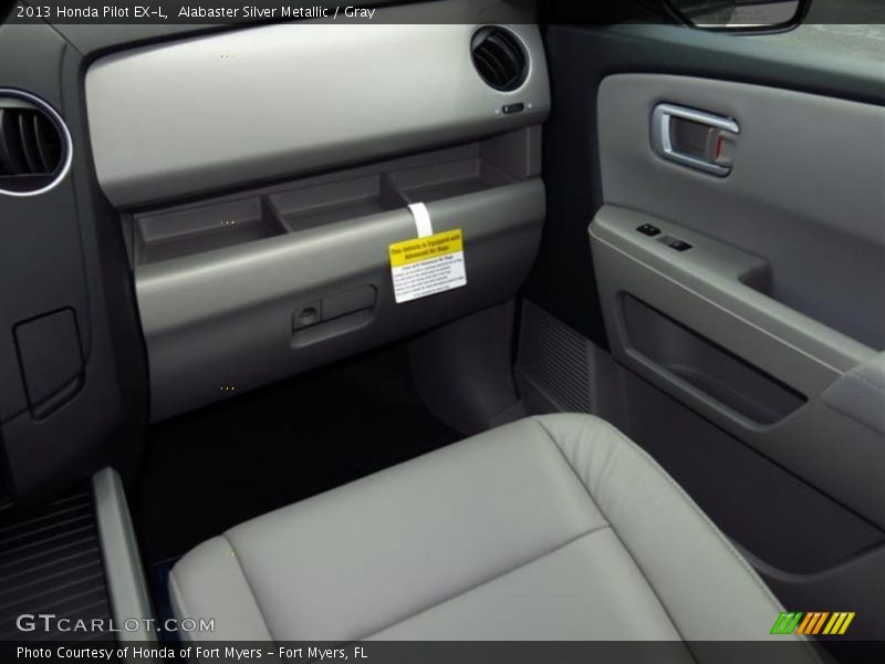 Alabaster Silver Metallic / Gray 2013 Honda Pilot EX-L