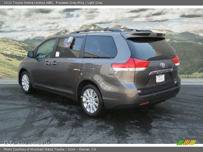 Predawn Gray Mica / Light Gray 2013 Toyota Sienna Limited AWD