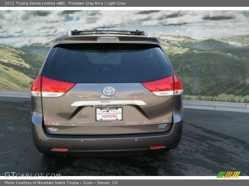 Predawn Gray Mica / Light Gray 2013 Toyota Sienna Limited AWD