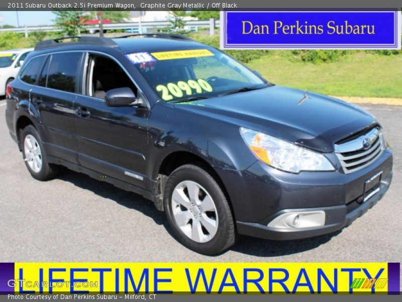Graphite Gray Metallic / Off Black 2011 Subaru Outback 2.5i Premium Wagon