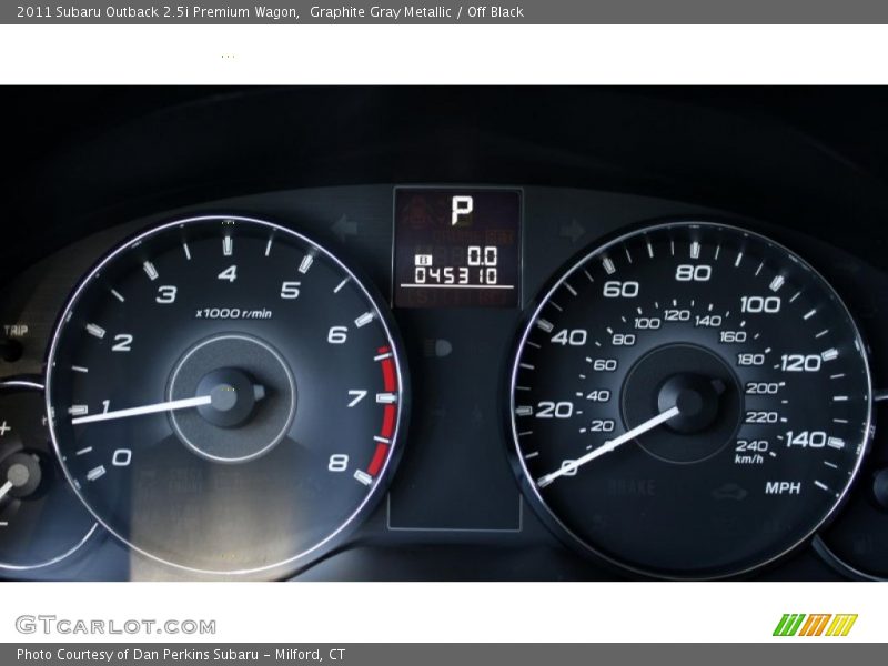 Graphite Gray Metallic / Off Black 2011 Subaru Outback 2.5i Premium Wagon