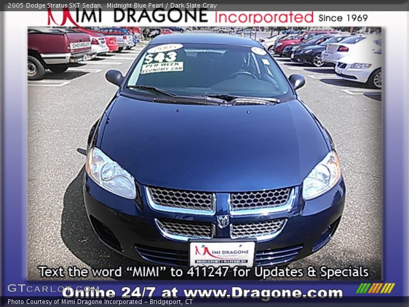 Midnight Blue Pearl / Dark Slate Gray 2005 Dodge Stratus SXT Sedan