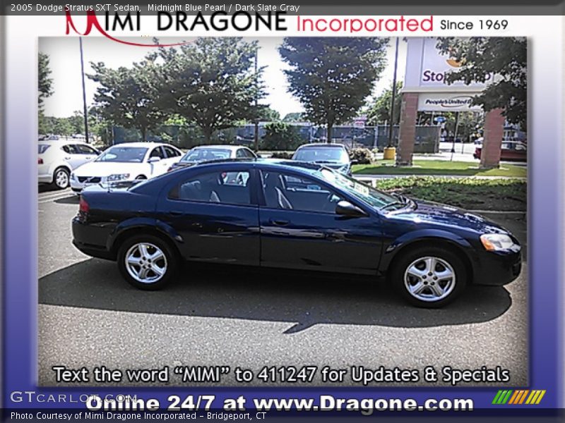 Midnight Blue Pearl / Dark Slate Gray 2005 Dodge Stratus SXT Sedan