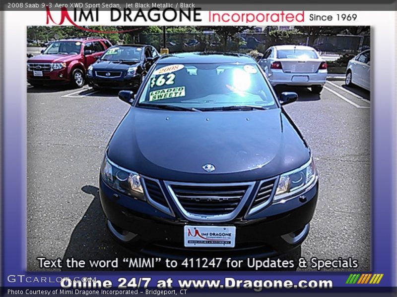 Jet Black Metallic / Black 2008 Saab 9-3 Aero XWD Sport Sedan