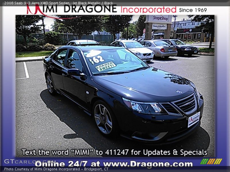 Jet Black Metallic / Black 2008 Saab 9-3 Aero XWD Sport Sedan