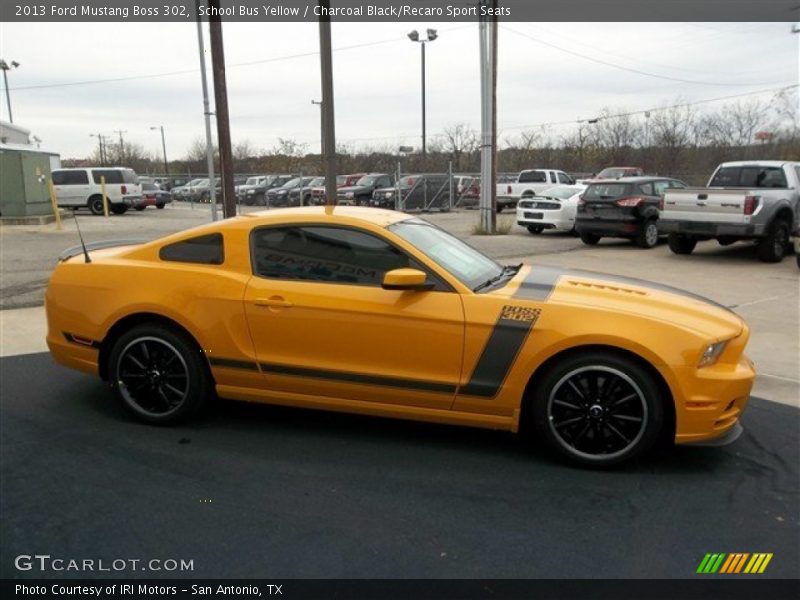 School Bus Yellow / Charcoal Black/Recaro Sport Seats 2013 Ford Mustang Boss 302