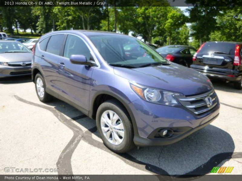 Twilight Blue Metallic / Gray 2013 Honda CR-V EX AWD