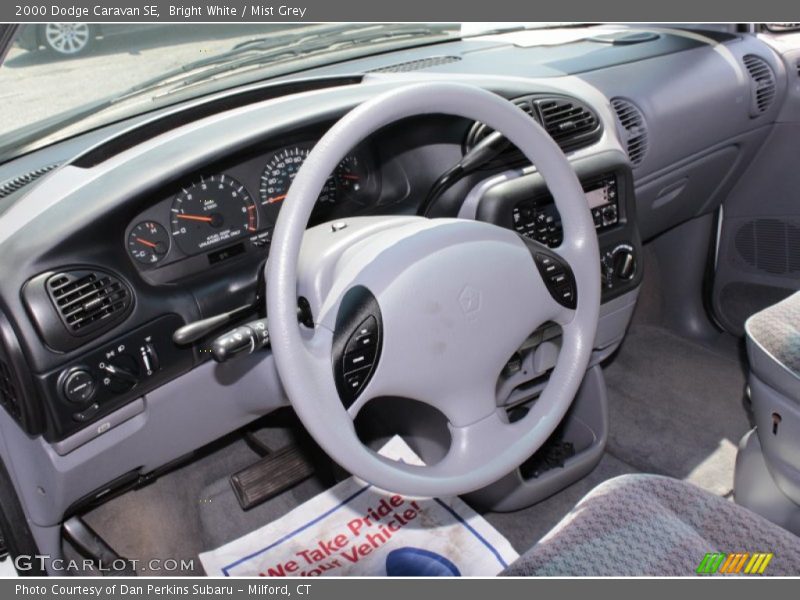 Bright White / Mist Grey 2000 Dodge Caravan SE