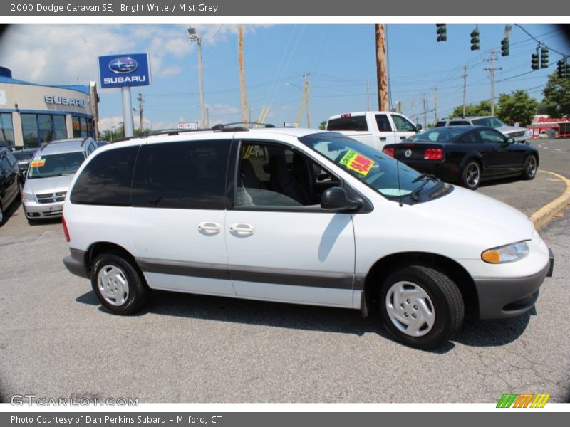 Bright White / Mist Grey 2000 Dodge Caravan SE