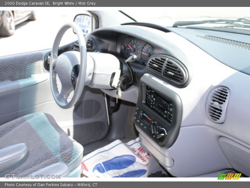 Bright White / Mist Grey 2000 Dodge Caravan SE