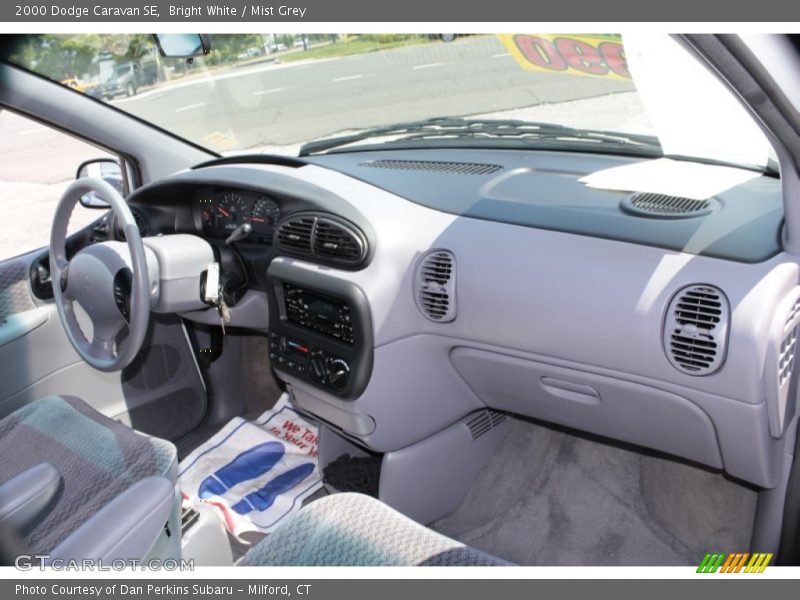 Bright White / Mist Grey 2000 Dodge Caravan SE