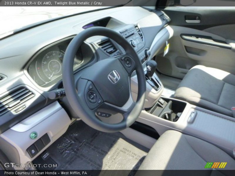 Twilight Blue Metallic / Gray 2013 Honda CR-V EX AWD