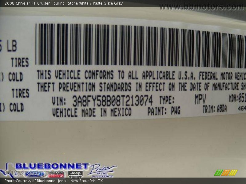 Stone White / Pastel Slate Gray 2008 Chrysler PT Cruiser Touring