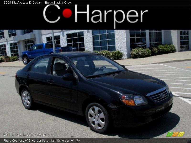 Ebony Black / Gray 2009 Kia Spectra EX Sedan