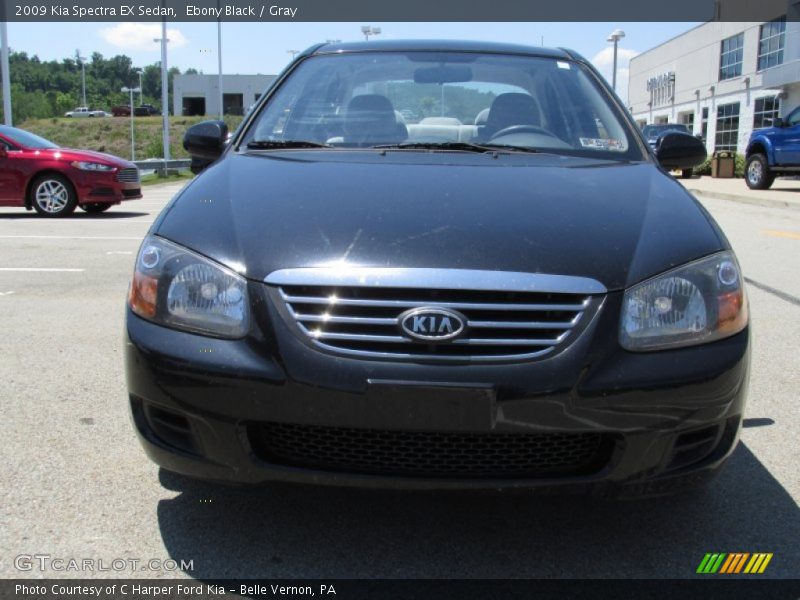 Ebony Black / Gray 2009 Kia Spectra EX Sedan