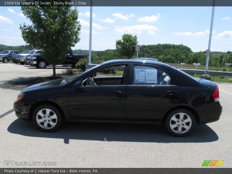 Ebony Black / Gray 2009 Kia Spectra EX Sedan