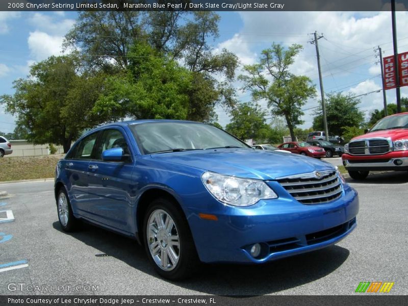 Marathon Blue Pearl / Dark Slate Gray/Light Slate Gray 2008 Chrysler Sebring Limited Sedan