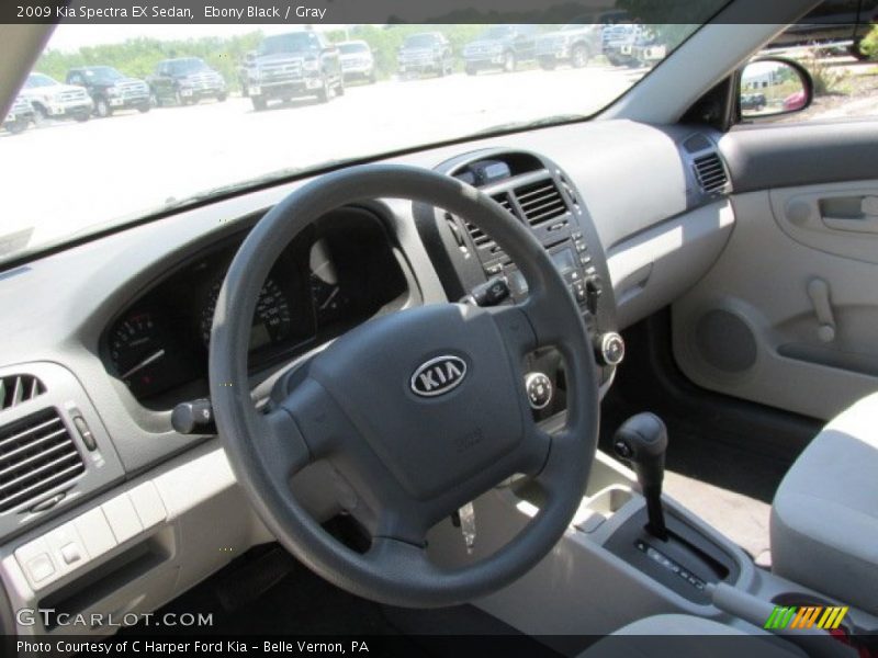 Ebony Black / Gray 2009 Kia Spectra EX Sedan