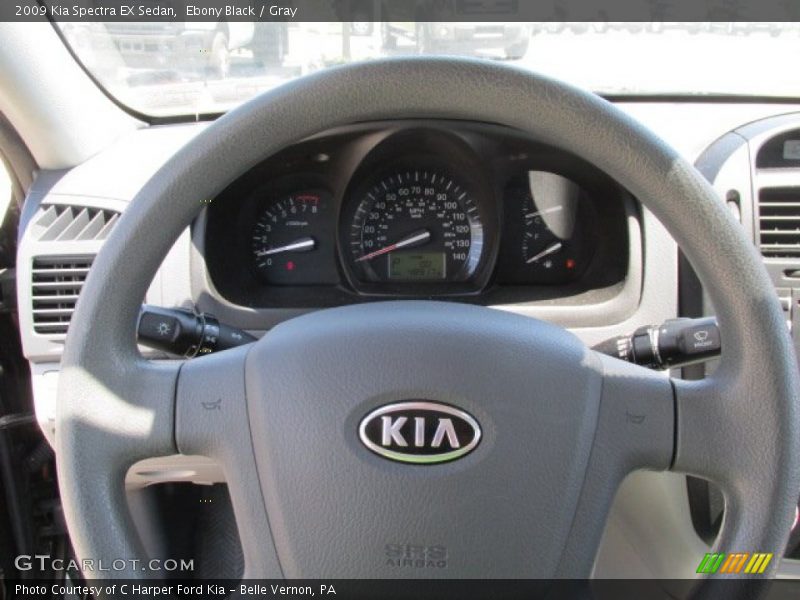 Ebony Black / Gray 2009 Kia Spectra EX Sedan