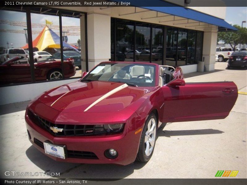 Red Jewel Metallic / Beige 2011 Chevrolet Camaro LT/RS Convertible