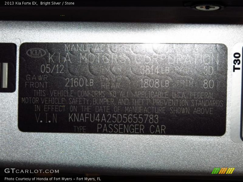 2013 Forte EX Bright Silver Color Code 3D