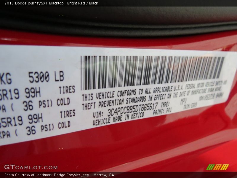 Bright Red / Black 2013 Dodge Journey SXT Blacktop
