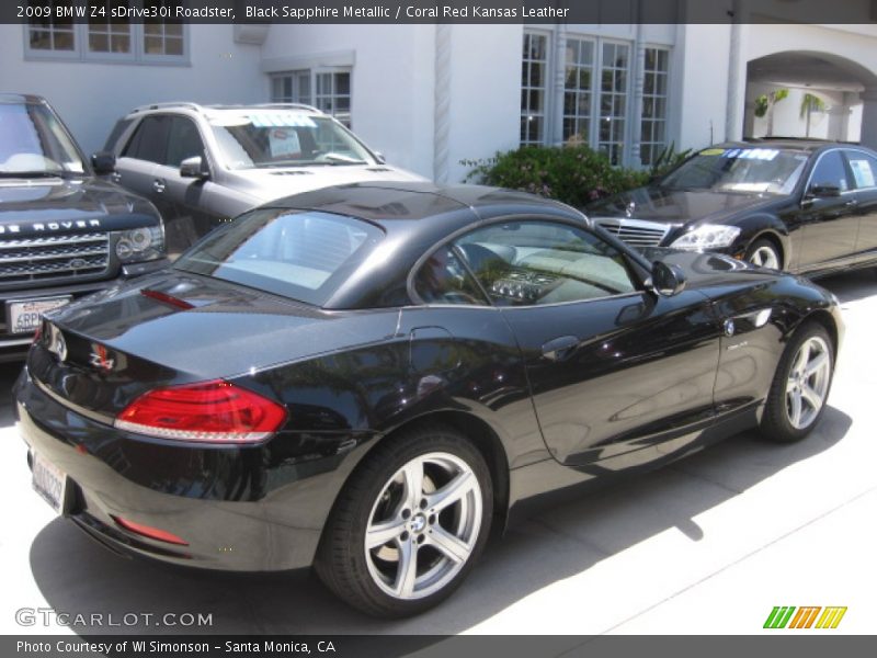 Black Sapphire Metallic / Coral Red Kansas Leather 2009 BMW Z4 sDrive30i Roadster