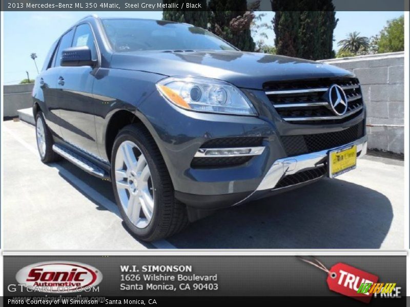 Steel Grey Metallic / Black 2013 Mercedes-Benz ML 350 4Matic
