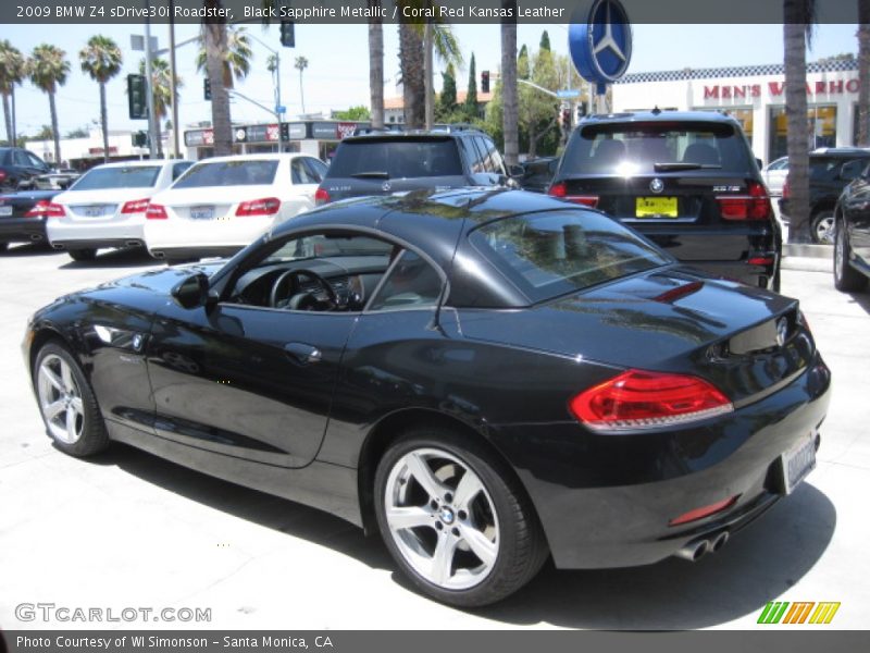 Black Sapphire Metallic / Coral Red Kansas Leather 2009 BMW Z4 sDrive30i Roadster