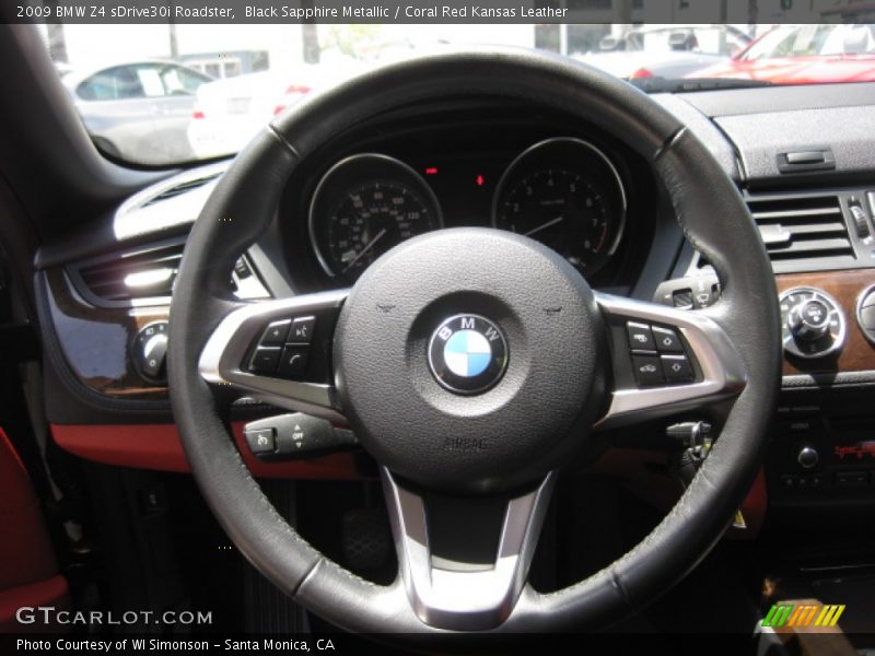 Black Sapphire Metallic / Coral Red Kansas Leather 2009 BMW Z4 sDrive30i Roadster