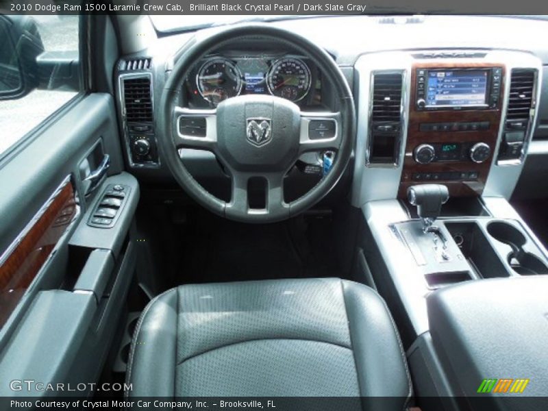 Brilliant Black Crystal Pearl / Dark Slate Gray 2010 Dodge Ram 1500 Laramie Crew Cab